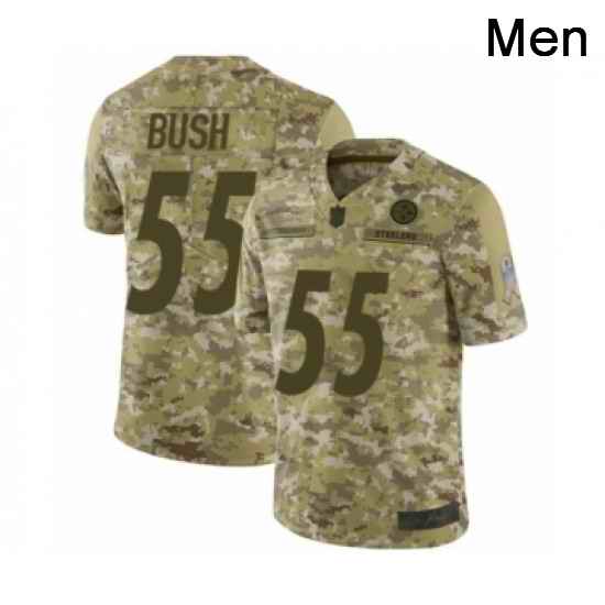 Mens Pittsburgh Steelers 55 Devin Bush Limited Camo 2018 Salute to Service Football Jersey